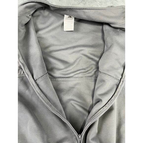 Women's Adidas Gray Full Zip Track Jacket White Stripes Athletic Large exc - Picture 5 of 11